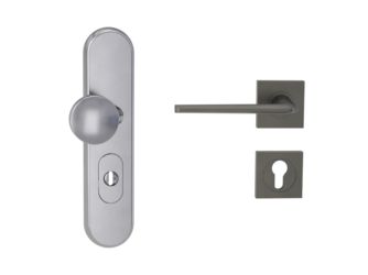 Kombi-Schutz-Garnitur TITANO 882 ES1 72mm Zylinderabdeckung Tür 38-50mm L REMOTE eckig Kaschmirgrau