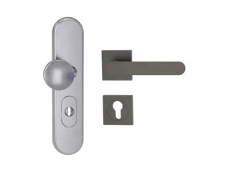 Kombi-Schutz-Garnitur TITANO 882 ES1 72mm Zylinderabdeckung Tür 38-50mm R AVUS eckig Kaschmirgrau