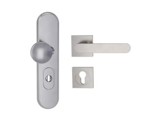 Kombi-Schutz-Garnitur TITANO 882 ES1 72mm Zylinderabdeckung Tür 38-50mm R AVUS eckig Samtgrau