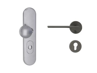 Kombi-Schutz-Garnitur TITANO 882 ES1 72mm Zylinderabdeckung Tür 38-50mm L LEAF LIGHT Kaschmirgrau