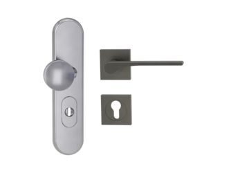 Kombi-Schutz-Garnitur TITANO 882 ES1 72mm Zylinderabdeckung Tür 38-50mm R LEAF LIGHT eckig Kaschmirgrau