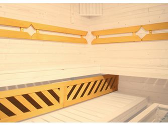 Komfortpaket 2 inkl. 2 Rückenlehnen und 1 Liegenblende, Mindestmaß Sauna B194xT194cm