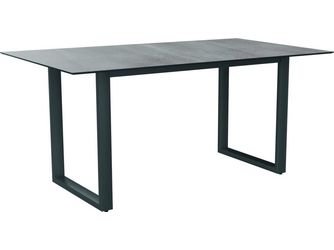 Kufentisch 160x90cm Aluminium graphit Tischplatte Silverstar 2.0 Stone light