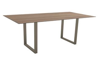 Kufentisch 160x90cm Aluminium greige mit Tischplatte Silverstar 2.0 Dekor Zement