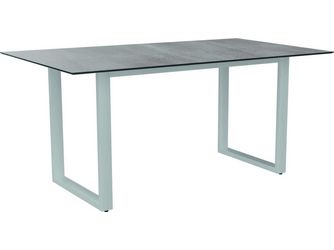 Kufentisch 160x90cm Aluminium weiß Tischplatte Silverstar 2.0 Stone light