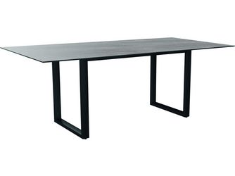 Kufentisch 200x100cm Aluminium anthrazit Tischplatte Silverstar 2.0 Stone light