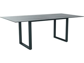 Kufentisch 200x100cm Aluminium graphit Tischplatte Silverstar 2.0 Stone light