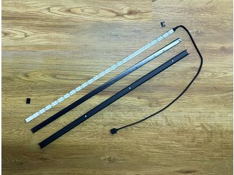 LED-Streifen, 0,5m RGB 14,5x10x500mm, Alu schwarz+Abd. Schwarz, 1 St/Pkg., IP20, mit Kabel