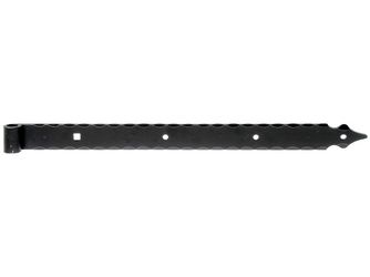 Ladenband, gerade, m.Zierspitze, randgehämmert, vz.schwarz, LxB600x45mm, RolleØ16mm Ladenband, gerade, m.Zierspitze, randgehämmert, vz.schwarz, LxB600x45mm, RolleØ16mm