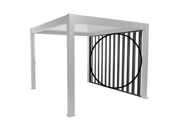 Lamellenseitenwand für 3,5m dunkelgrau- metallic 2350x3270x100mm