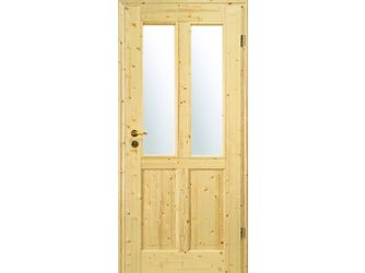 Zimmertür roh Fichte 4F Gotik weiß LA-2G Massivholz