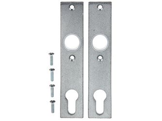 Langschild, ein Paar, SB, geschmiedet, vz, silbergrau einbrennlackiert, LxB 30x155mm Langschild, ein Paar, SB, geschmiedet, vz, silbergrau einbrennlackiert, LxB 30x155mm