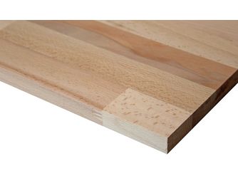 Leimholzplatte Buche Naturwuchs BC/C, keilgezinkte Lamellen