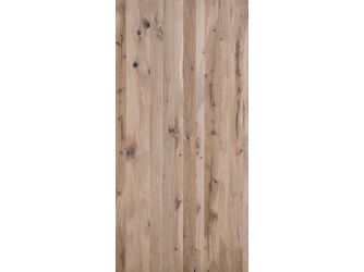 Leimholzplatte Eiche A/B, furniert, schlicht / Blume, keilgezinkte Lamellen