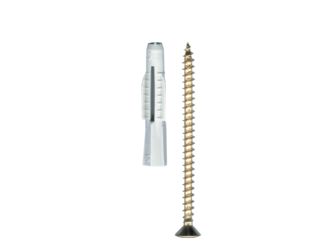 Sockelleistenschraube Liko vermessingt 3,5x50mm + Blitz-Dübel 5x31mm