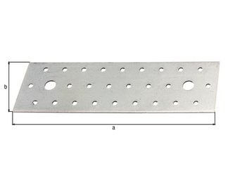Lochplatte, sendzimirverzinkt, LxB 200x60 mm, verpackt à 25 St. Lochplatte, sendzimirverzinkt, LxB 200x60 mm, verpackt à 25 St.