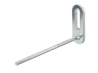 Lochplattenhaken, galv. blau verzinkt, Ø4mm, Tiefe Haken 80mm