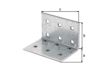 Lochplattenwinkel, sendzimirverzinkt, TxHxB 40x40x60 mm, verpackt à 50 St.