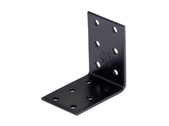 Lochplattenwinkel, verzinkt, schwarz, TxHxB 60x60x40mm