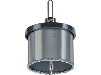 Lochsäge hartmetallbestreut, mit Trägerteller und Zentrierbohrer, ø 83mm