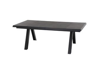London Ausziehtisch 200/260x100cm matt anthrazit/dunkelgrau Gestell aus Aluminium , Tischplatte aus Keramik
