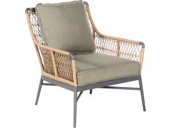 Lounge-Sessel Retro PE-Kunststoffgefl Natural-Honey Alu Anthrazit 1 Sitzer