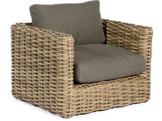 Lounge-Sessel Sands PE-Kunststoffgefl Light-Oaks / Polypropylen grau Alu 1 Sitzer