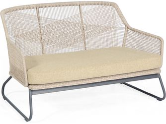 Lounge-Sofa Couture PE-Kunststoffgefl White-Shell Alu Anthrazit 2 Sitzer