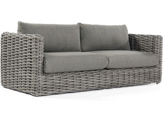 Lounge-Sofa Sands PE-Kunststoffgefl Charcoal / Polypropylen grau Alu 2 Sitzer