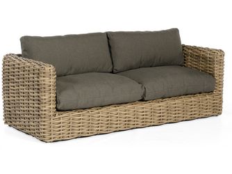 Lounge-Sofa Sands PE-Kunststoffgefl Light-Oaks / Polypropylen grau Alu 2 Sitzer