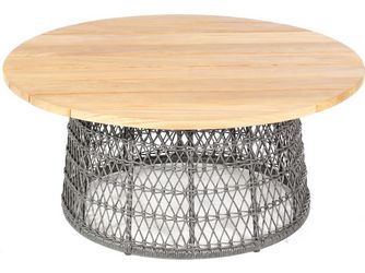 Lounge-Tisch Retro PE-Kunststoffgefl Light-Coal Alu Anthrazit 100cm rund