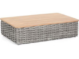 Lounge-Tisch Sands PE-Kunststoffgefl Charcoal / Teak Alu 120x80 cm