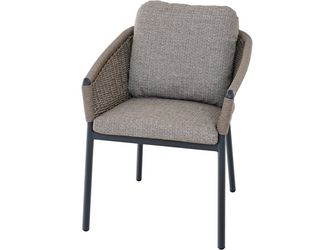 MERANO Stapelsessel anthrazit/taupe grau Bouclé-Gewebe, Bez. 100% Polyester