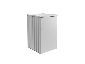 Mülltonnenbox Alex Var. 1 Seitenwände silber- metallic, Tür und Dach in silber- metallic 800x880x1290mm