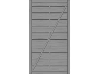 Tor Sichtschutzzaun Fichte geriffelt Basaltgrau "Madras"