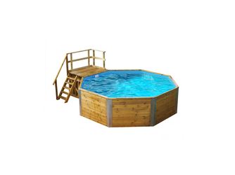 Massivholzpool 593 B Gr.1, Sparsetinkl. Sandfilteranlage und Technikraum