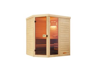 Massivholzsauna LAUKKALA2 Bio 7, 5 KW, Saunaleuchte