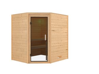 Massivholzsauna Mia mit Tür graphit 1960x1690x1980mm Massivholzsauna Mia mit Tür graphit 1960x1690x1980mm