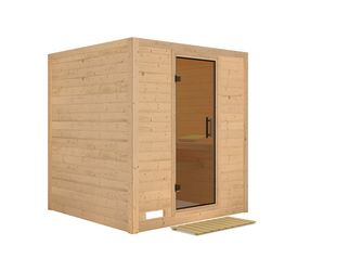 Massivholzsauna Mojave mit Tür graphit 1960x1950x2000mm Massivholzsauna Mojave mit Tür graphit 1960x1950x2000mm