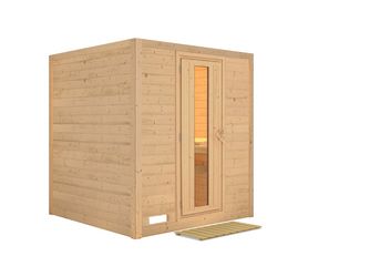 Massivholzsauna Mojave mit isolierter Holztür 1960x1950x2000mm