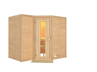 Massivholzsauna Sahib 2 mit isolierter Holztür 2360x1840x2090mm
