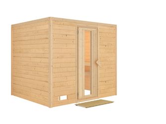 Massivholzsauna Sonara mit isolierter Holztür 2310x1950x2000mm