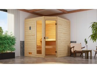 Massivholzsauna VALIDA Eck 2 GTF. Kompakt 5.4