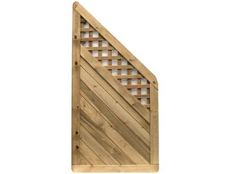 Sichtschutzzaun Fichte KDI grün mit Rankgitter Schrägelement "Föhr"