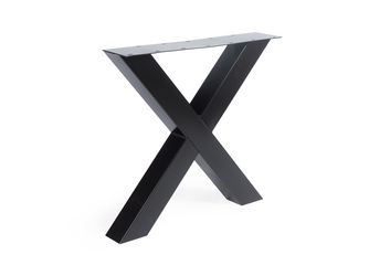 Metall X Gestell 100x100mm matt schwarz RAL 9005