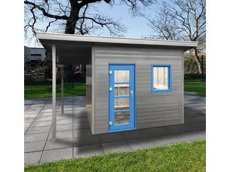 Modulhaus inkl. Schleppdach MHH-3025-P Skand. Fichte Pultdach, Stärke: 15mm, 300x250cm