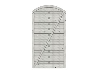 Tor Sichtschutzzaun Fichte geriffelt Grau "Monegro"