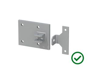 Montageplatte für Tor an Mauer silber 15,5x12x8cm