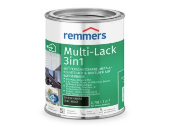 Multi-Lack 3in1 tiefschwarz (RAL 9005), 0,75l