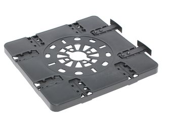 PORTO-PLUS Anschlussplatte 200x200 verstärktes Polypropylen, schwarz, witterungsbeständig, 1 Stück